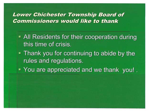 Thanks to residents of Lower Chichester